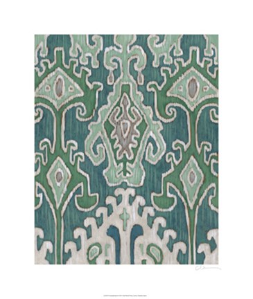 Framed Emerald Ikat II Print
