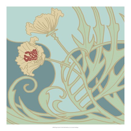 Framed Poppy Flourish I Print