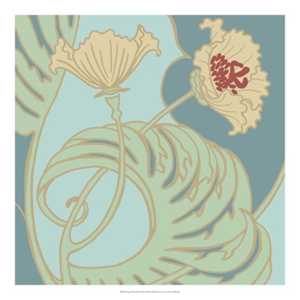 Framed Poppy Flourish II Print