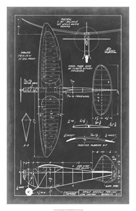 Framed Aeronautic Blueprint I Print