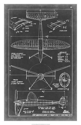 Framed Aeronautic Blueprint III Print