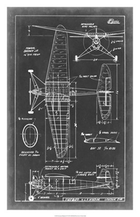 Framed Aeronautic Blueprint IV Print