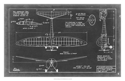 Framed Aeronautic Blueprint VI Print