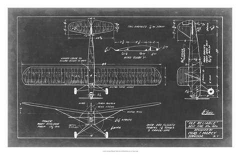 Framed Aeronautic Blueprint VIII Print