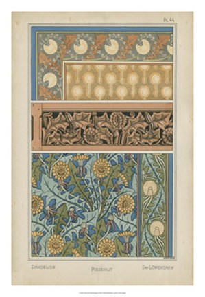 Framed Nouveau Floral Design II Print