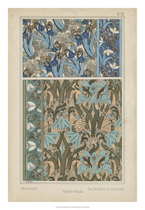 Framed Nouveau Floral Design VII Print