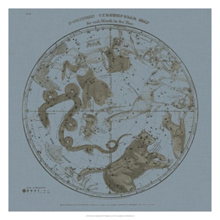 Framed Northern Circumpolar Map Print