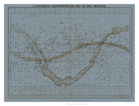 Framed Celestial Planisphere Print