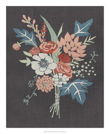 Framed Coral Bouquet I Print