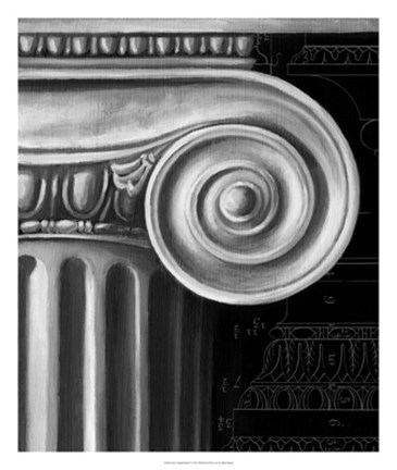 Framed Ionic Capital Detail I Print