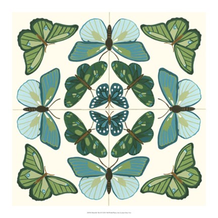 Framed Butterfly Tile II Print