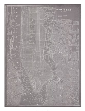 Framed City Map of New York Print