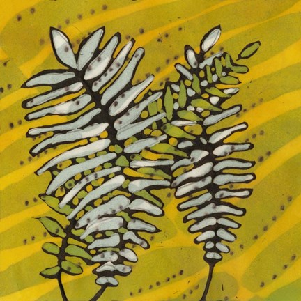 Framed Gold Batik Botanical II Print