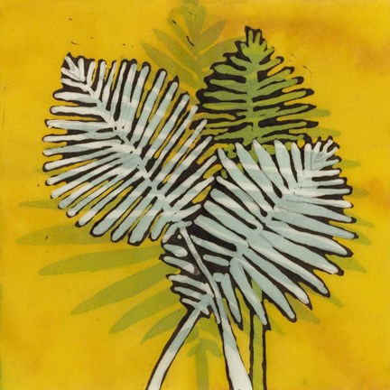 Framed Gold Batik Botanical III Print
