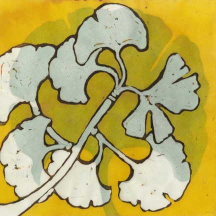 Framed Gold Batik Botanical IV Print