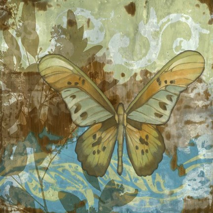 Framed Rustic Butterfly II Print