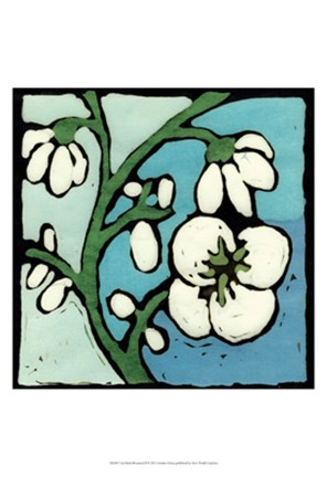 Framed Teal Batik Botanical II Print