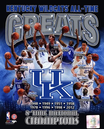 Framed University of Kentucky Wildcats All Time Greats Composite Print