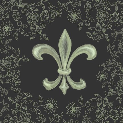 Framed Fleur de Lis - Black Print