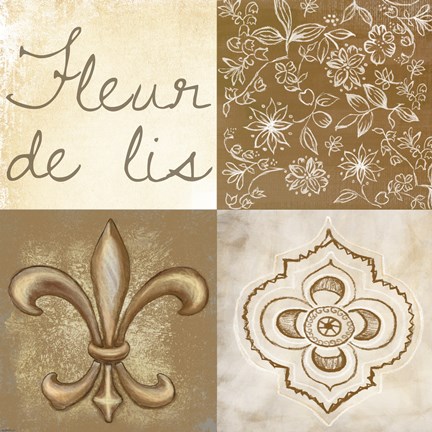 Framed Fleur de Lis Square Print