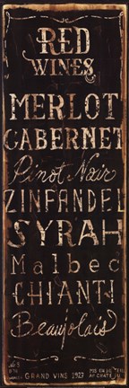 Framed Red Wines Print