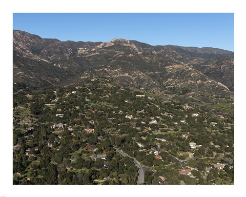 Framed Aerial view of Santa Barbara, California Print