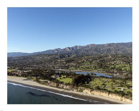 Framed Aerial view Santa Barbara, California Print