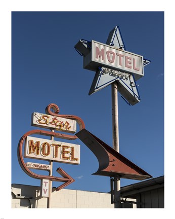 Framed Star Motel in Lompoc, California Print