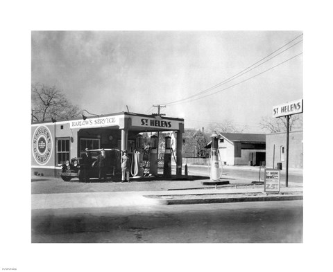 Framed Harlow's Service Station, Anaheim 1930 Print