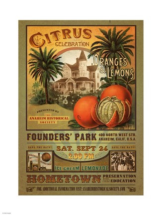 Framed 2011 Anaheim Citrus Celebration Print