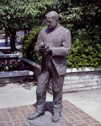 Framed Statue of William Sidney Porter in Greensboro, North Carolina Print