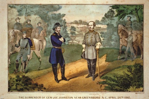 Framed Surrender of General Joe Johnston Print