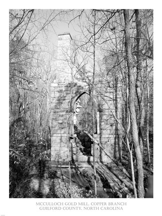 Framed McCulloch Gold Mill, Copper Branch Guilford County, North Carolina Print