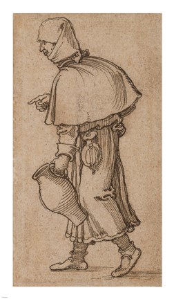 Framed Peasant Woman Carrying a Jug Print