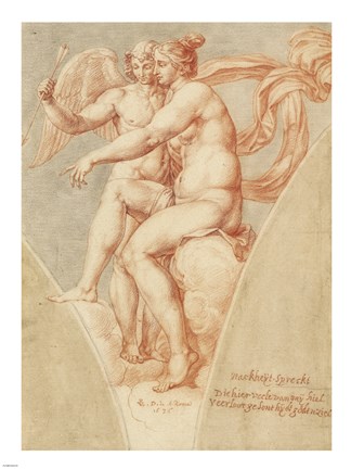 Framed Venus and Cupid after Raphael Print