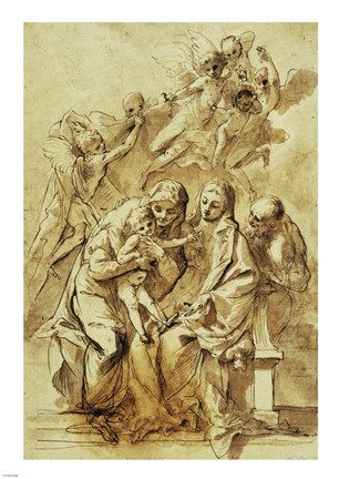 Framed Holy Family with Saint Anne Print