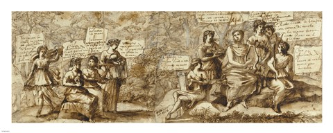 Framed Apollo and the Muses Print