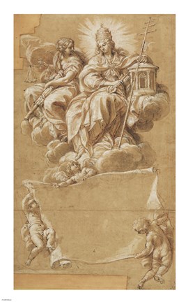 Framed Faith and Justice Enthroned Print