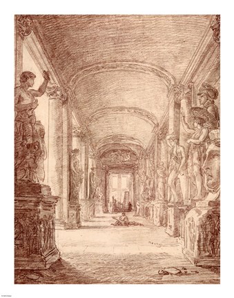 Framed Draftsman in the Capitoline Gallery Print