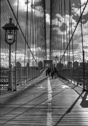Framed Brooklyn Bridge HDR 1 Print