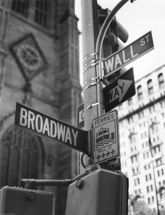 Framed Broadway and Wall Street Print