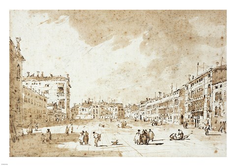 Framed View of Campo San Polo Print