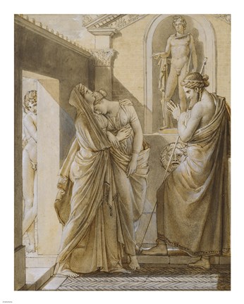 Framed Father of Psyche Consulting the Oracle of Apollo Print