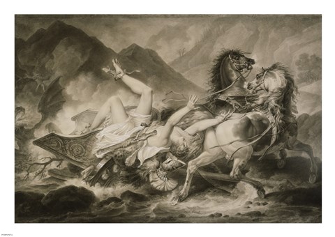 Framed Death of Hippolytos Print
