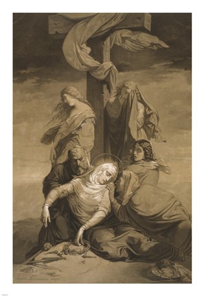 Framed Lamentation at the Foot of the Cross Print