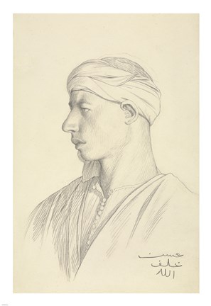 Framed Portrait of an Egyptian Fellah Print