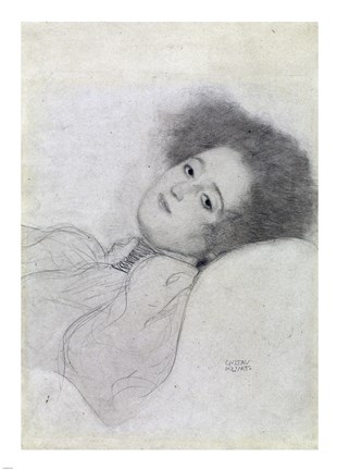 Framed Portrait of a Young Woman Reclining Print
