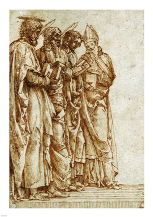 Framed Study of Four Saints Print