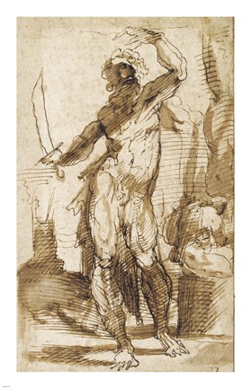 Framed Study for the Figure of Abraham Print