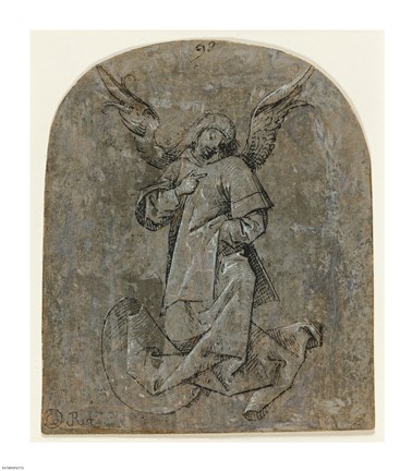 Framed Study of an Angel Print